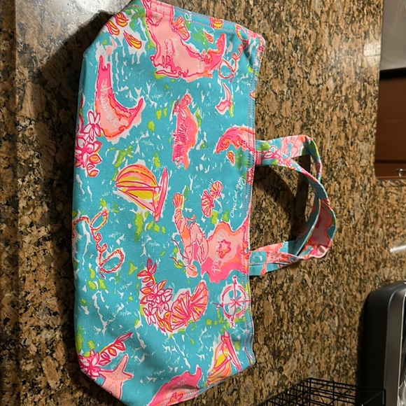 Lilly Pulitzer Love Palm Beach Finn Blouse Donna XL - Nuova Senza Etichette Multicolore